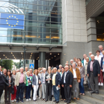 Reisegruppe im Europäischen Viertel in Brüssel